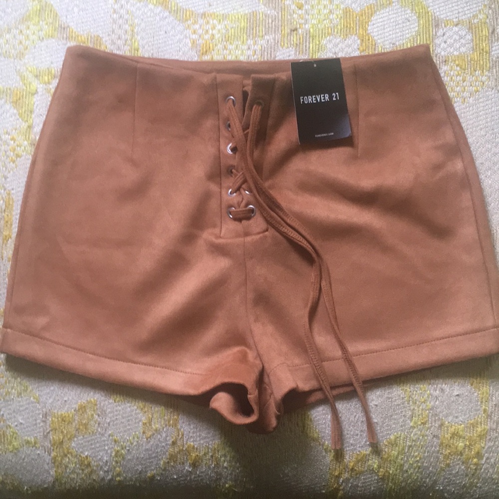 Brown Suede Shorts